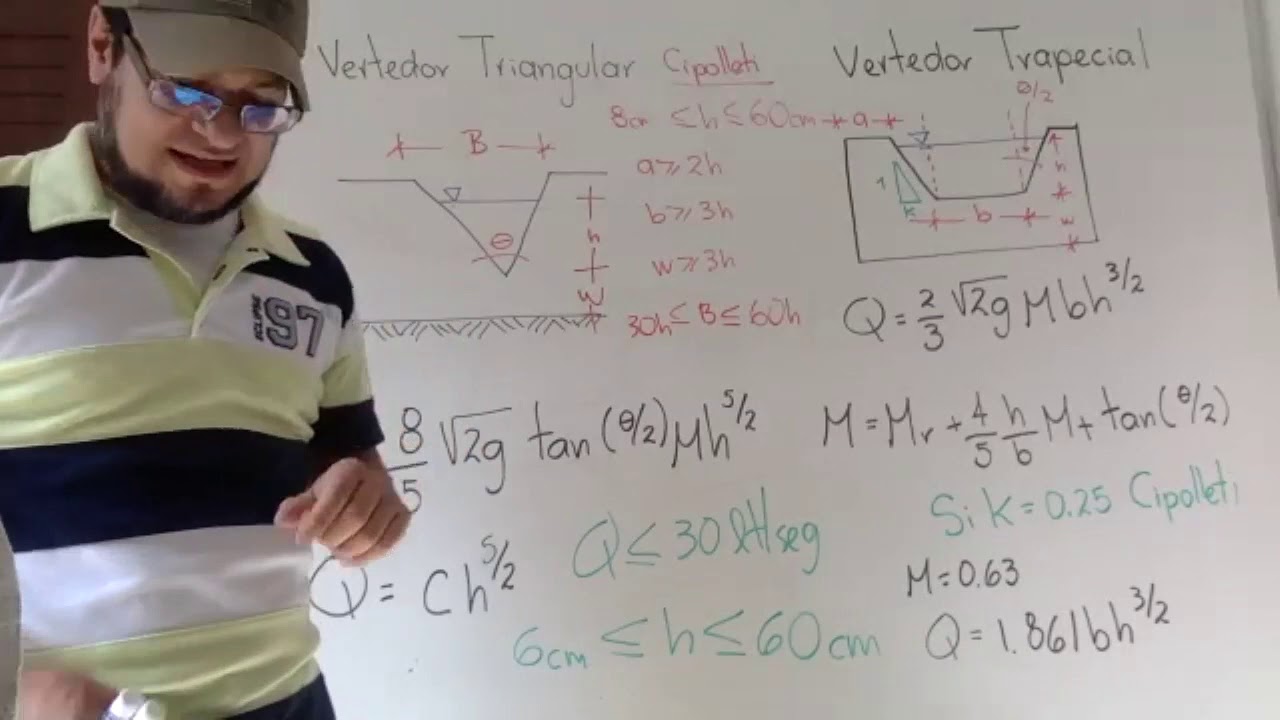 Profe Rabi Hidráulica 1May2020 (Vertedor Triangular y Trapecial)