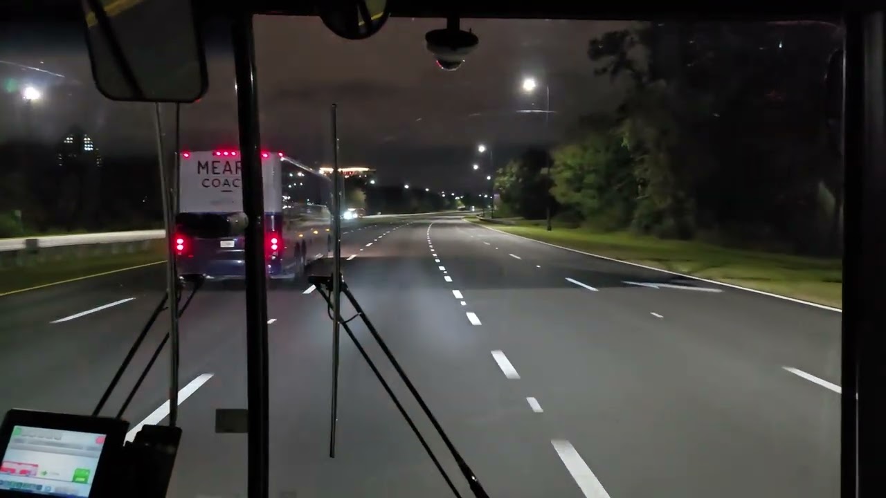 Gillig Low Floor Transit Bus Ride to Disney's Boardwalk Resort at Night
