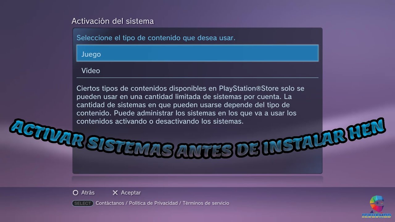 👍 PS3 ACTIVAR SISTEMA DESPUES DE INSTALAR HFW 4.89.1. 👍