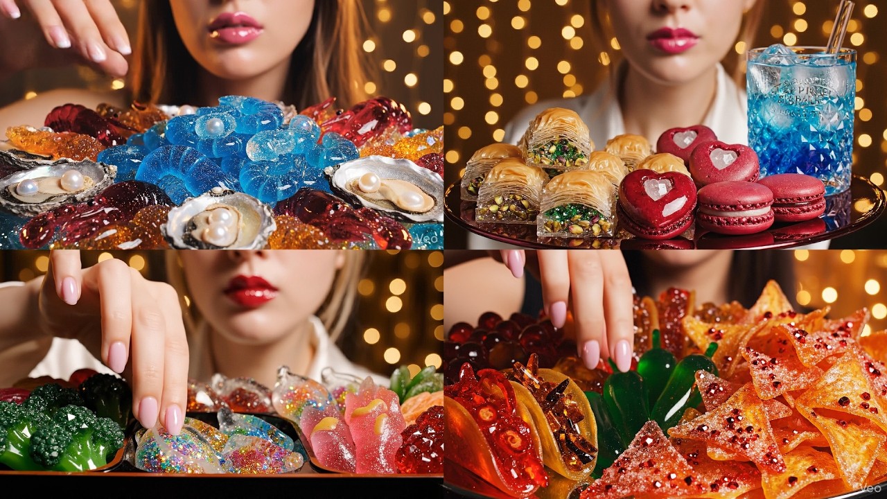 The Most Beautiful Glass Mukbang: Volcano Tacos & Seafood & Bento & Ruby Diamonds 🌶️💎