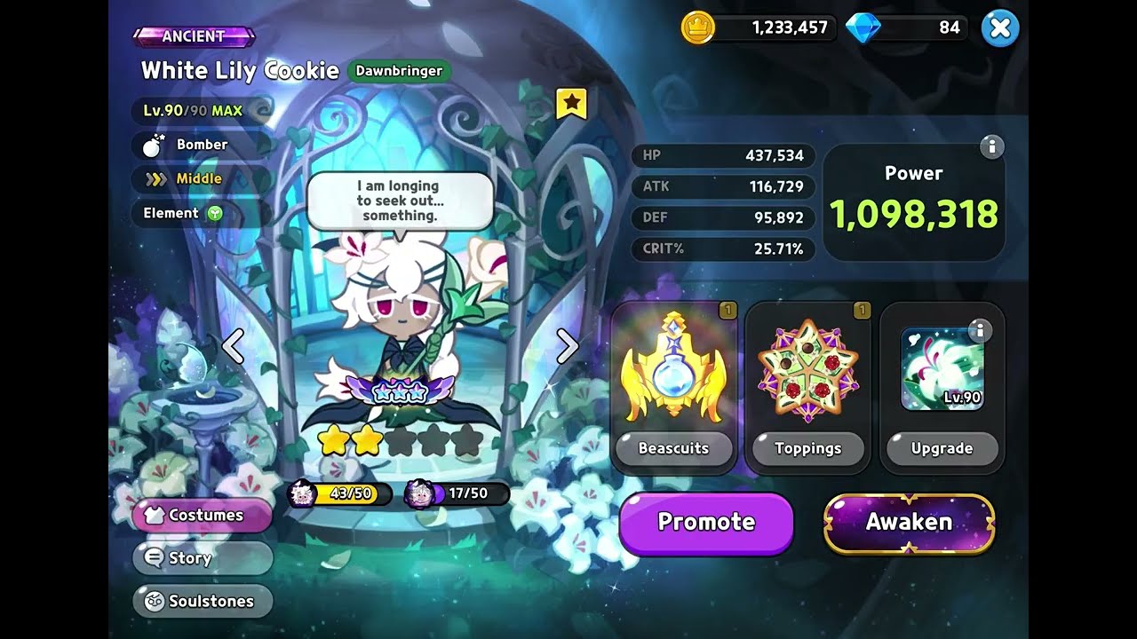 White Lily Cookie's voicelines is so pretty, CookieRun: Kingdom