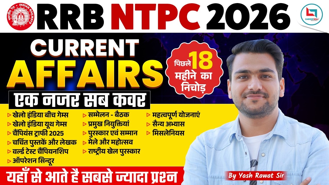 RRB NTPC Graduate Level 2025 | RRB Ntpc Complete Current Affairs Marathon | Ntpc Current Affairs