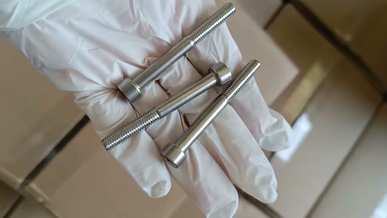 Inconel 718 socket cap bolts with a sand-blasted finish