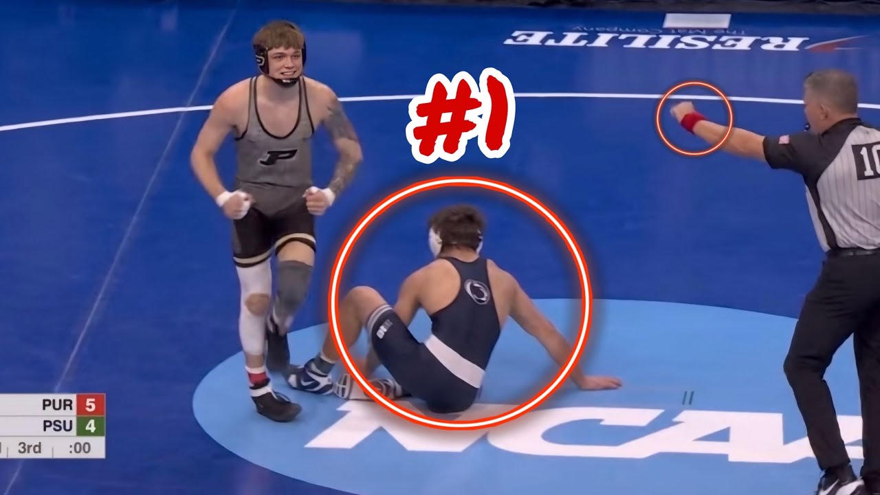 5 HUGE UPSETS from NCAA WRESTLING Championships (2025)