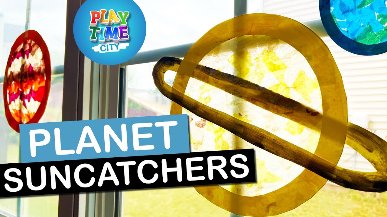 How to make a Solar System Suncatcher - Learn the colors of the planets with DIY planet suncatchers