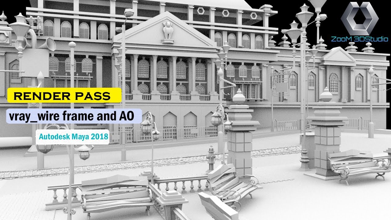 Ambient Occlusion Rendering in Maya  || Wire Frame Render Pass Autodesk Maya 2018
