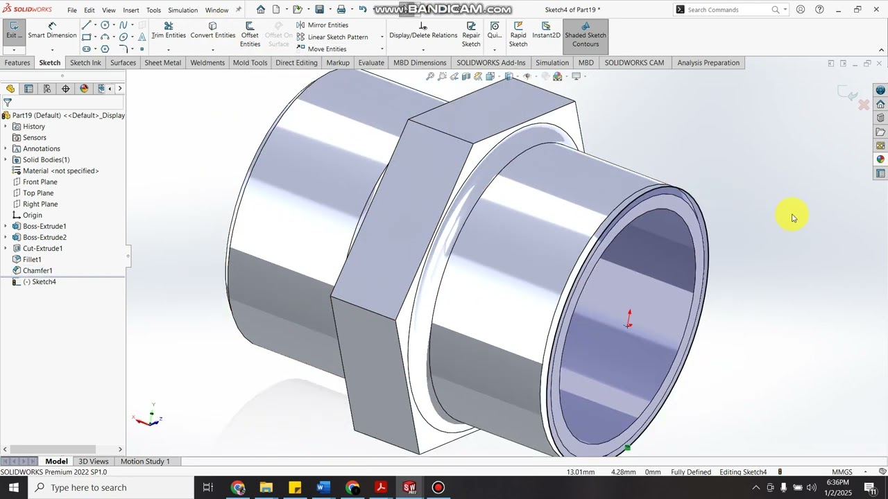 How to Design a Pipe Nipple in SolidWorks | Step-by-Step Tutorial