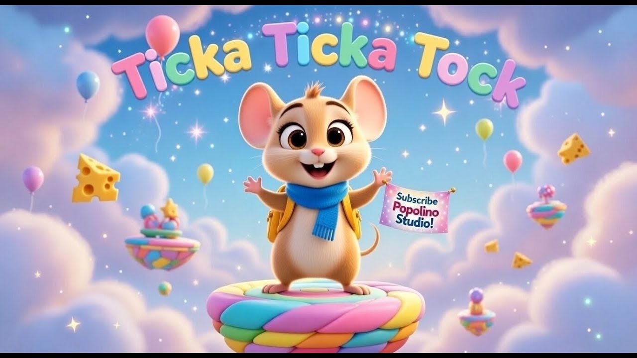 Ticka Ticka Tock | 3D Animated Kids Rhyme | Cute Mouse Story | Popolino Studio