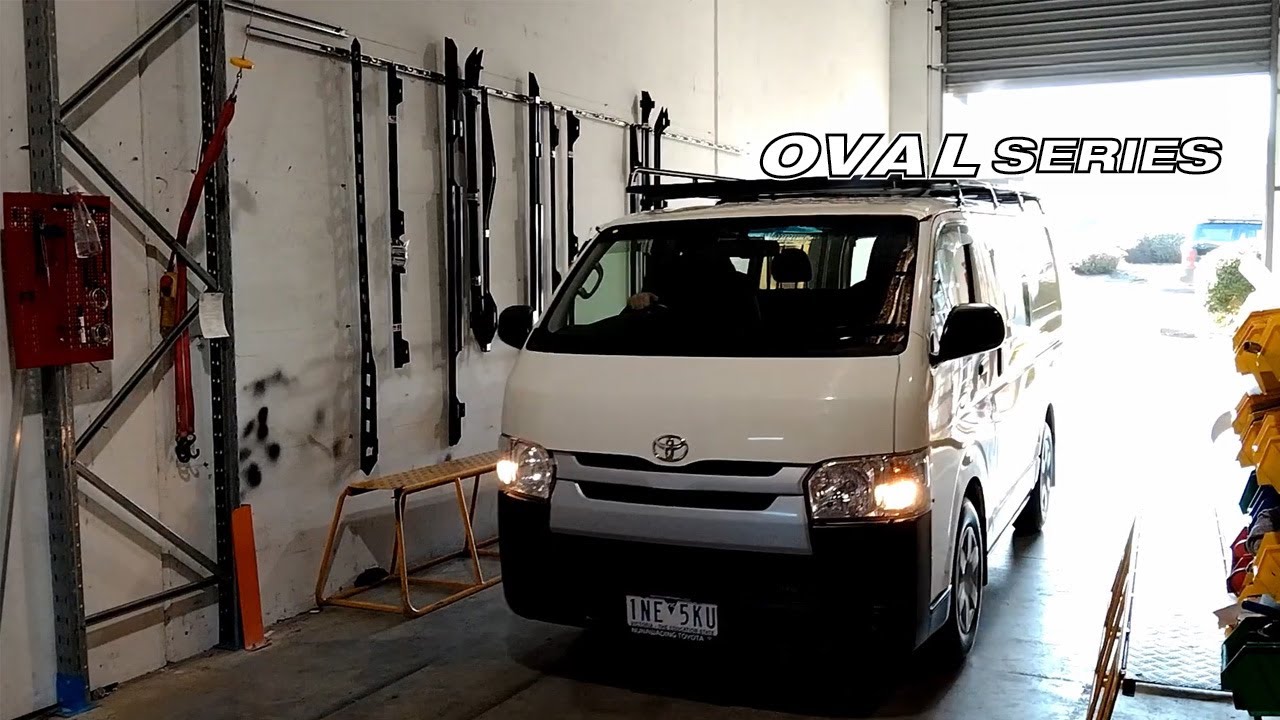 Tradesman Roof Racks - Toyota HiAce Gutter Mount - Oval Alloy Roof Rack Fitment
