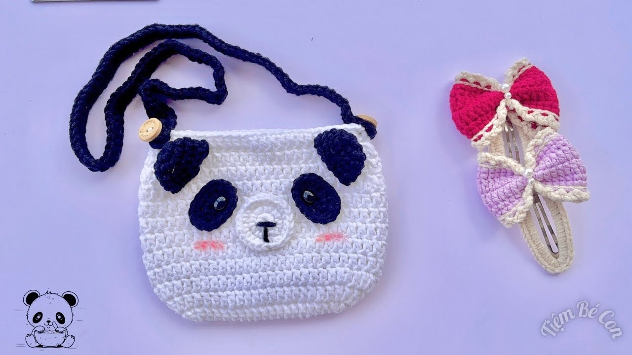 Crochet panda bag for baby | Hướng dẫn móc túi gấu trúc cho bé