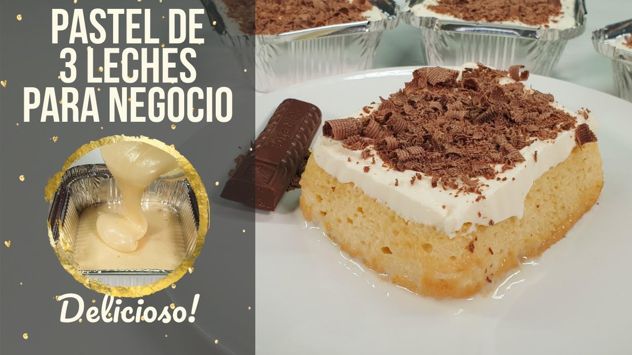 PASTEL DE 3 LECHES | Receta super fácil de TRES LECHES o GENOVESA | PORCION INDIVIDUAL PARA NEGOCIO
