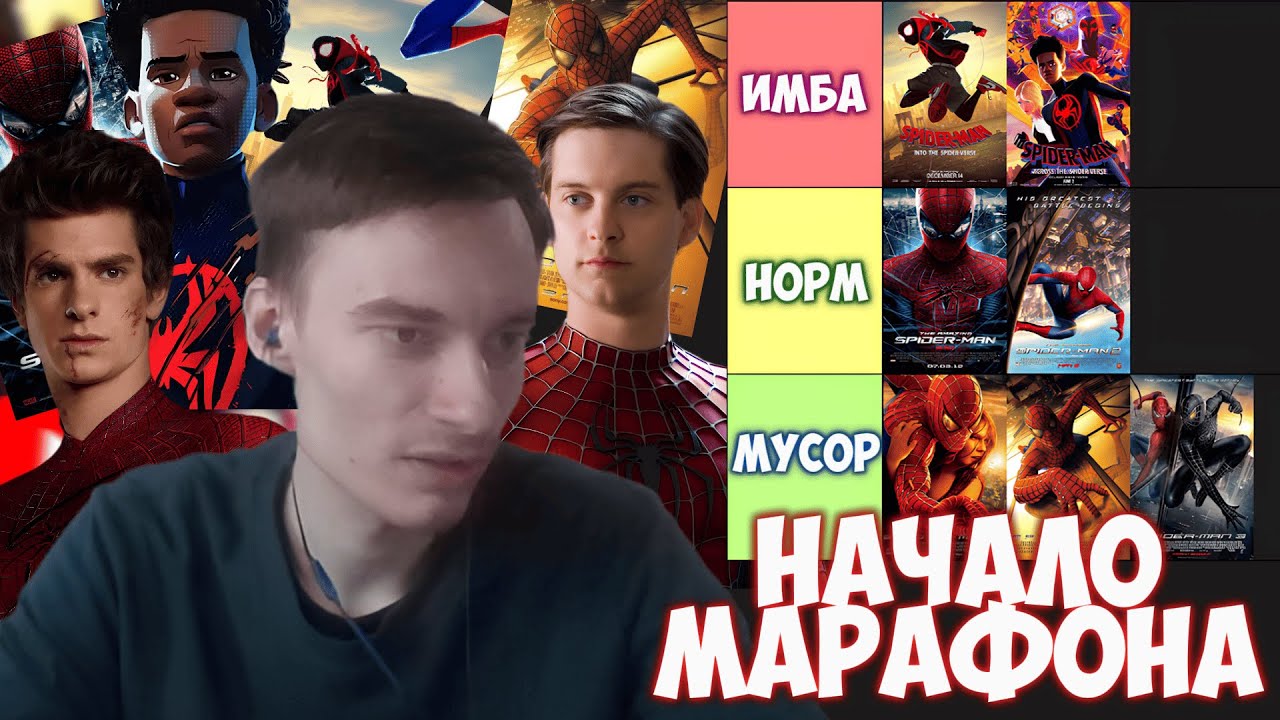 CEHR МАКСИМАЛЬНО ПОДРОБНО СОСТАВЛЯЕТ ТИРЛИСТ ВСЕХ ФИЛЬМОВ ПРО ЧЕЛОВЕКА ПАУКА