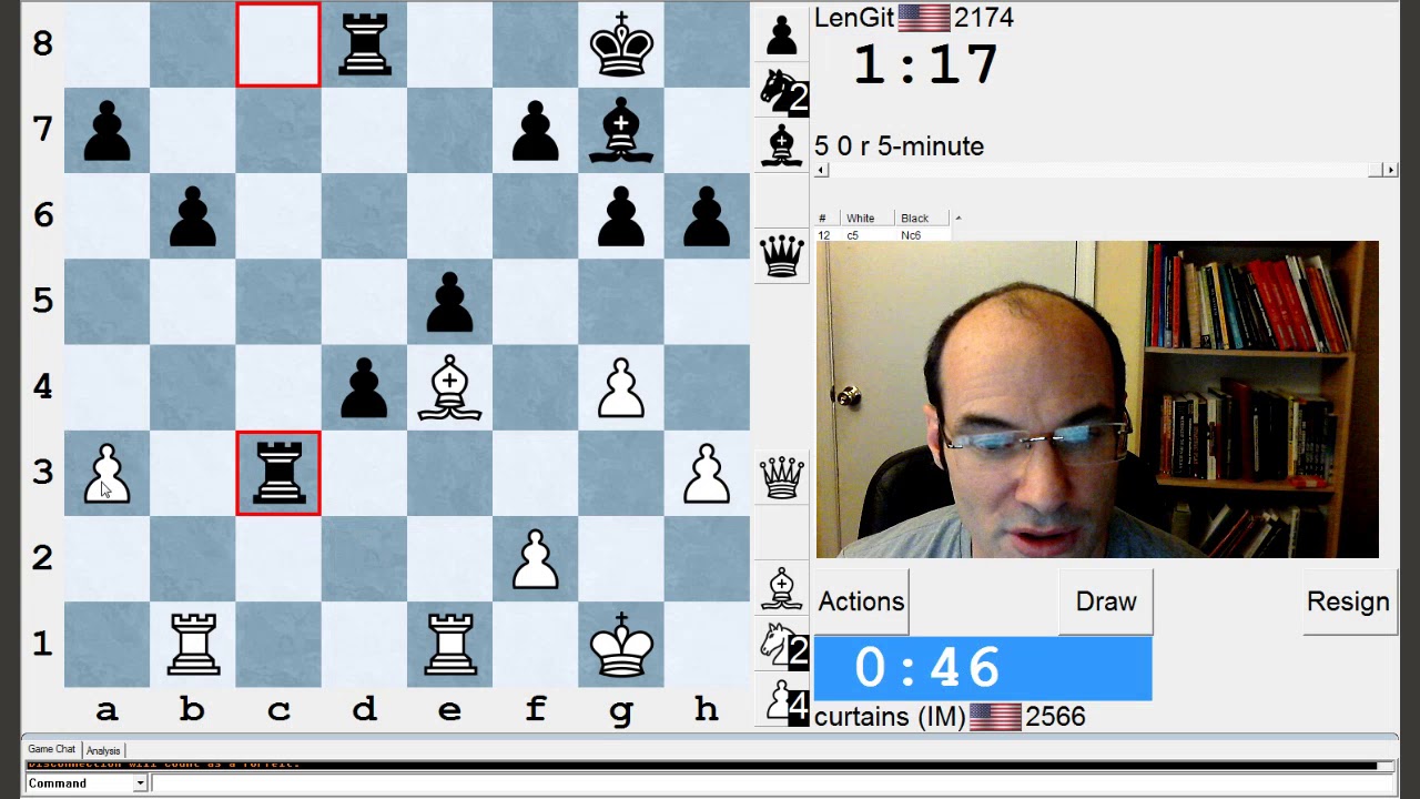 5 minute chess #710: IM Greg Shahade vs LenGit