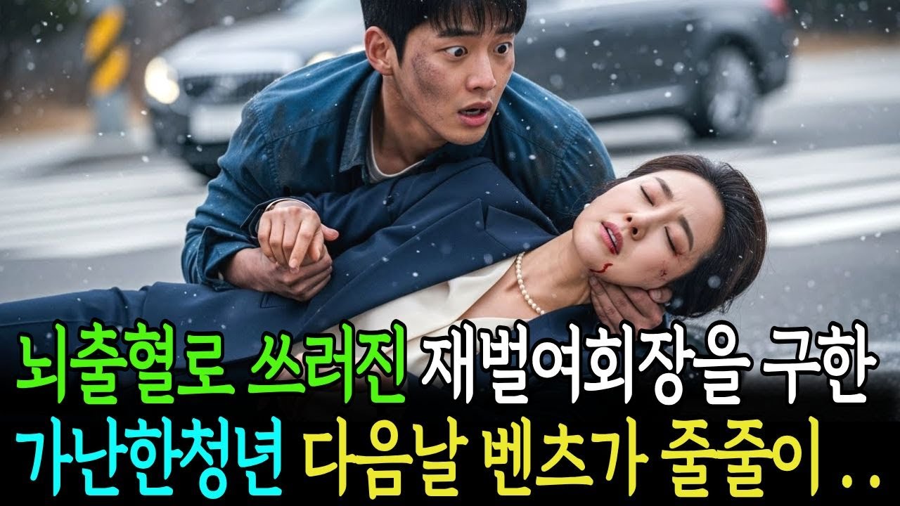 뇌출혈로 쓰러진 재벌여회장을 구한 가난한 청년 다음날 벤츠가 줄줄이..