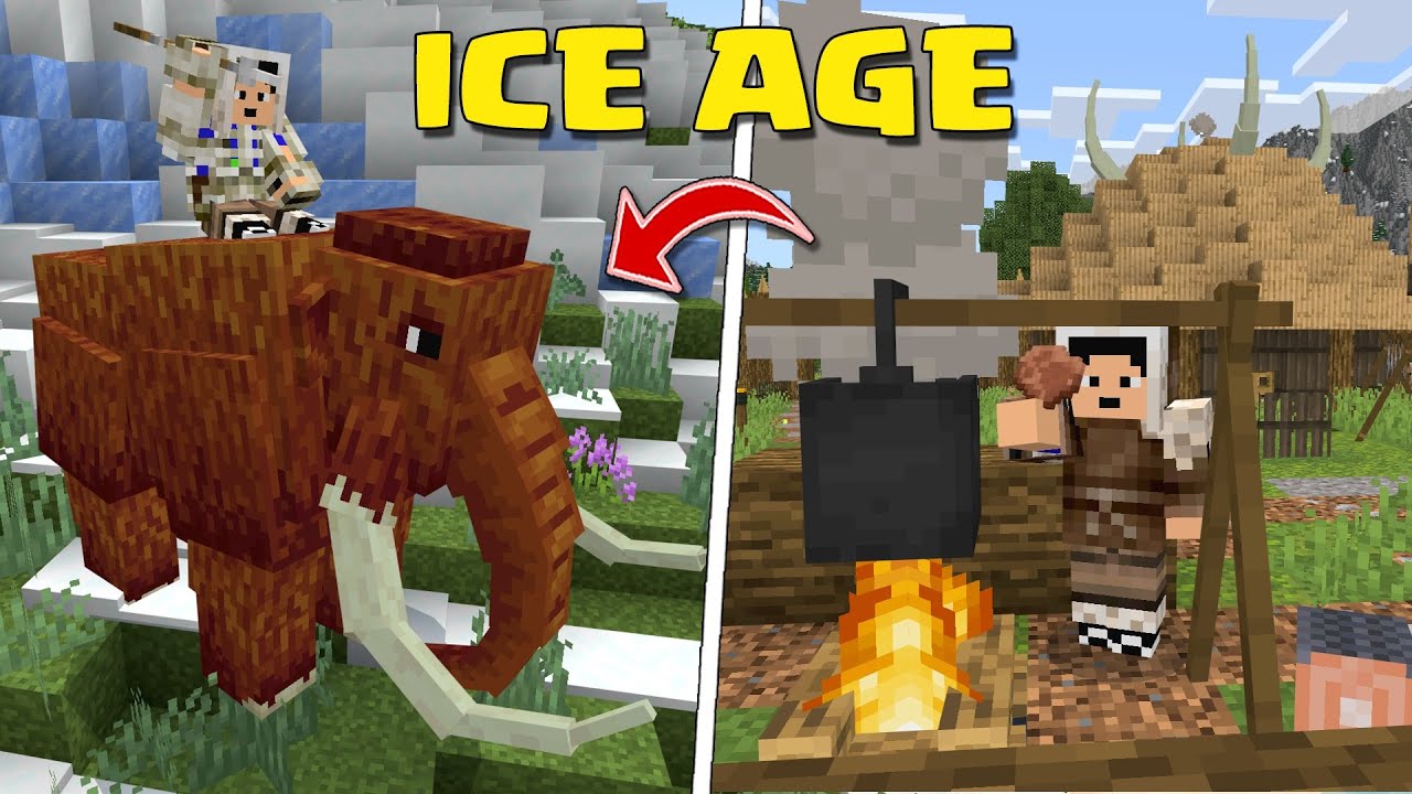 KITA BERTAHAN HIDUP DI ZAMAN PURBA DI ICE AGE MCPE