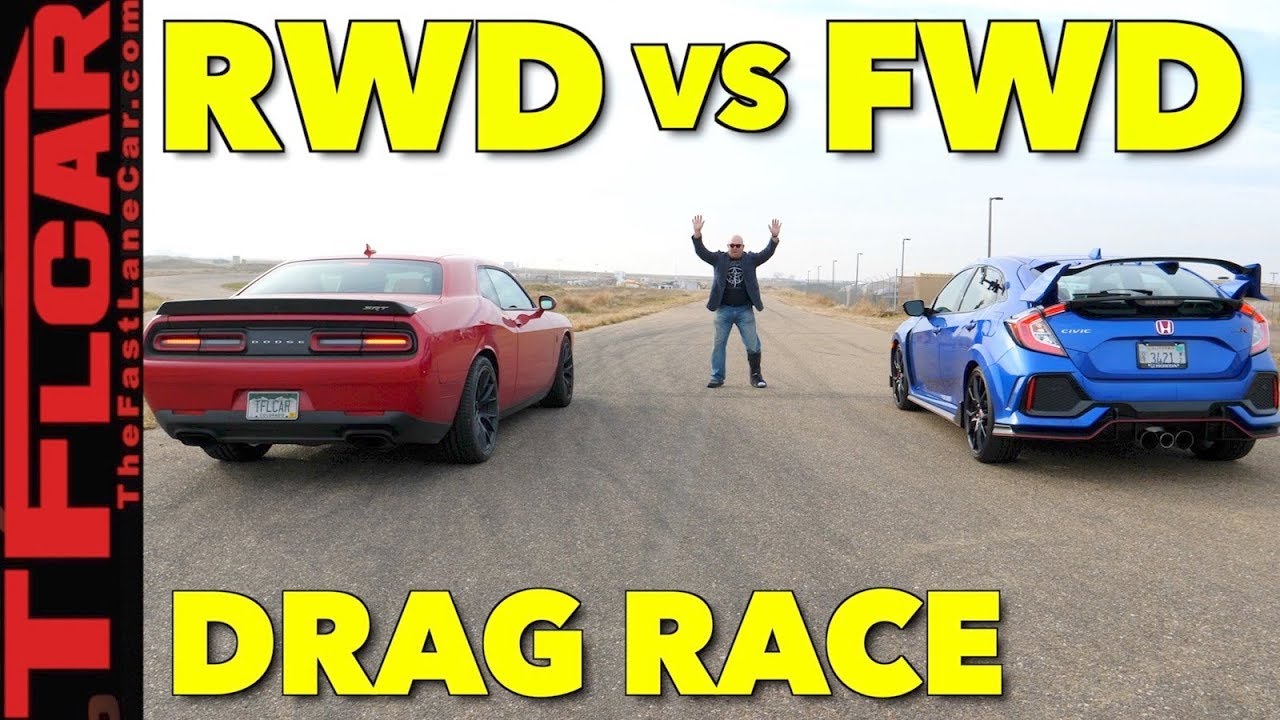 Muscle Takes on Tech: Honda Civic Type R vs Dodge Hellcat Drag Race