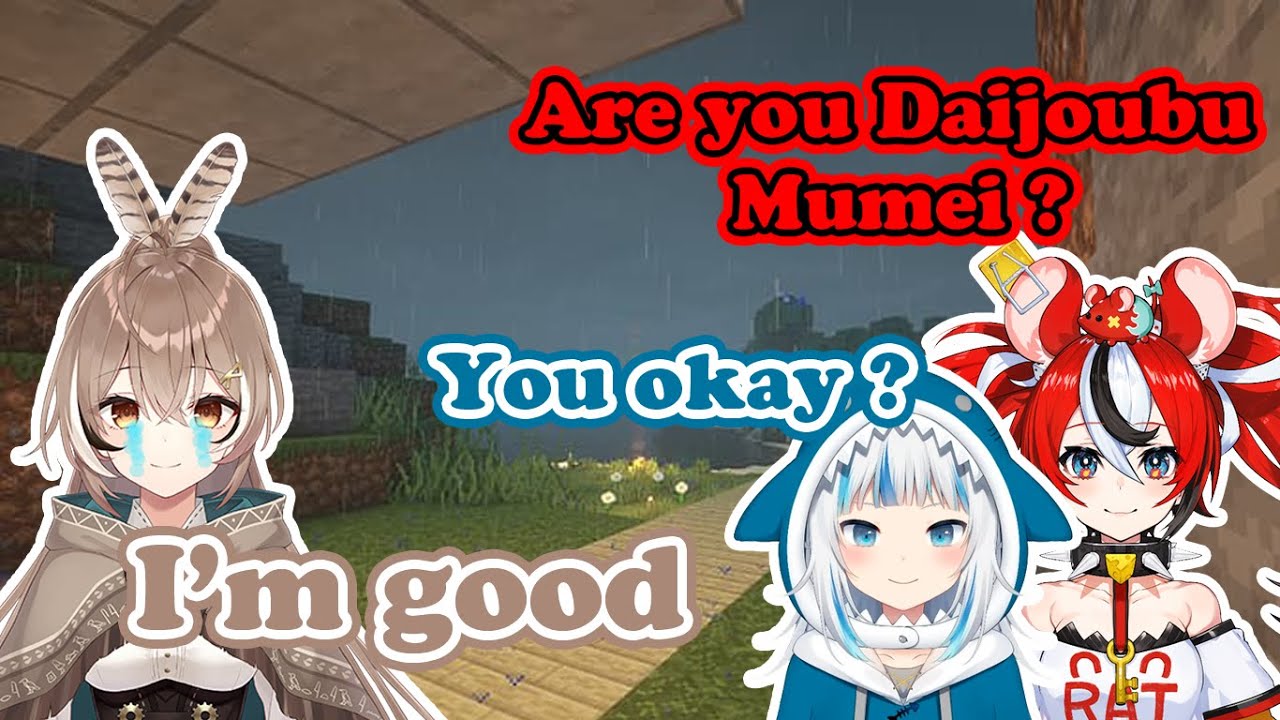 [ENG SUB/Hololive] Hakos Baelz,Nanashi Mumei,Gawr Gura  - Mumei so sad in Minecraft