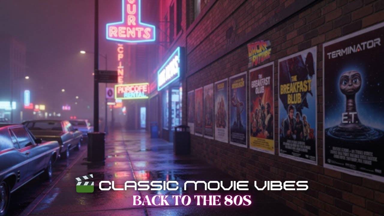 Dreamwave Night – 80s Street with Retro Movie Posters