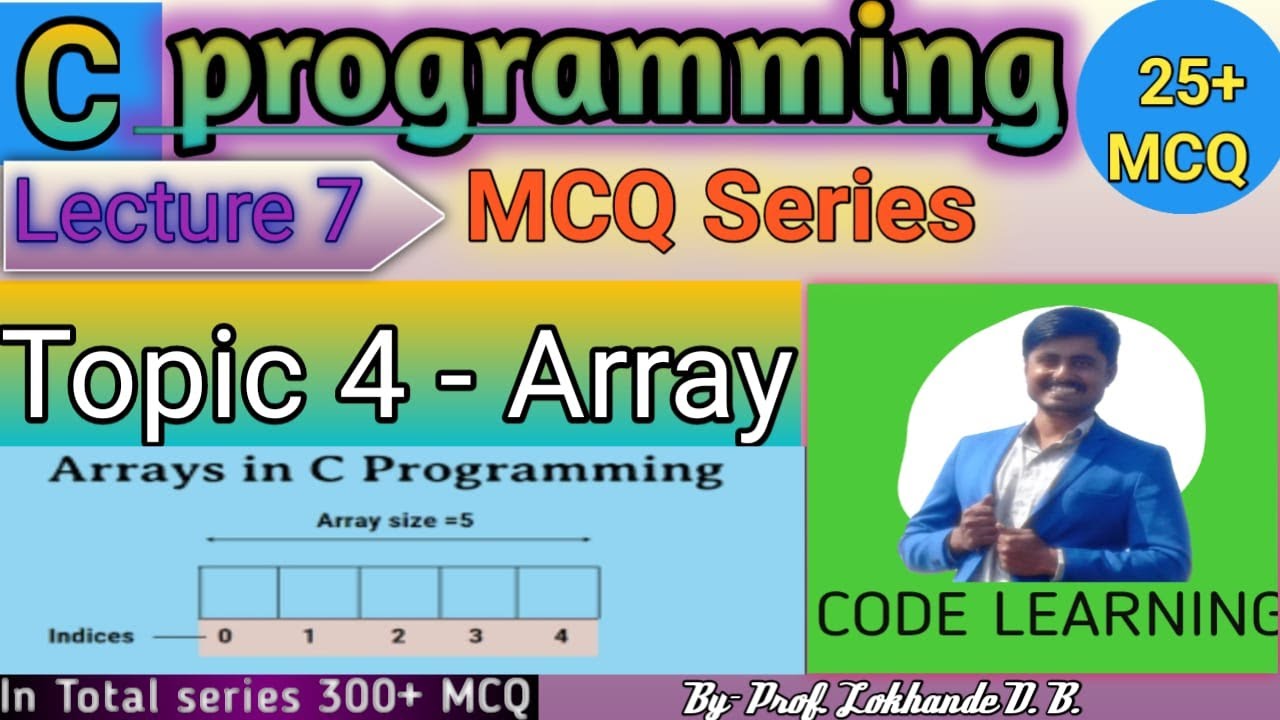 C MCQ Lecture 7|C programming MCQ | MCQ Array in C |Matrix MCQ in C |C language MCQ |Code Learning |