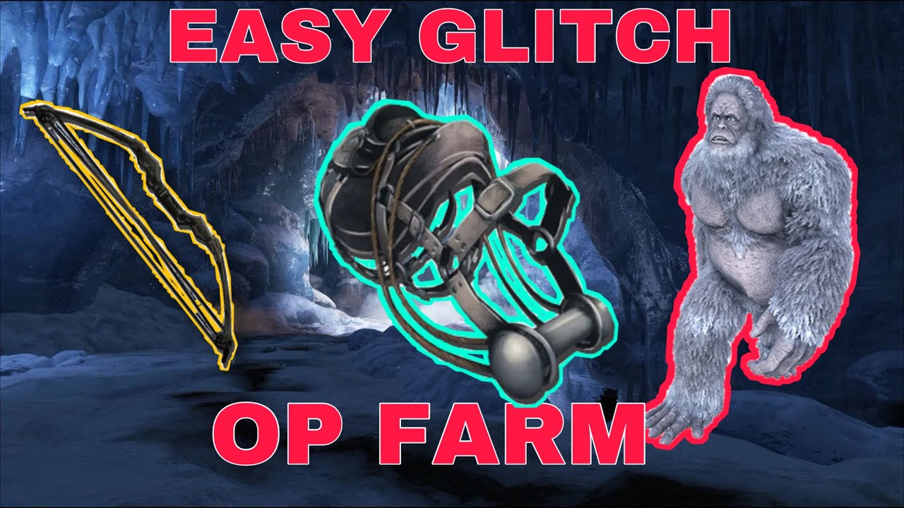 ARK  - EASY OP FARM GLITCH for: Compoundbow, Pumpgun and Gigasaddle BP - YETI CAVE SPEEDRUN