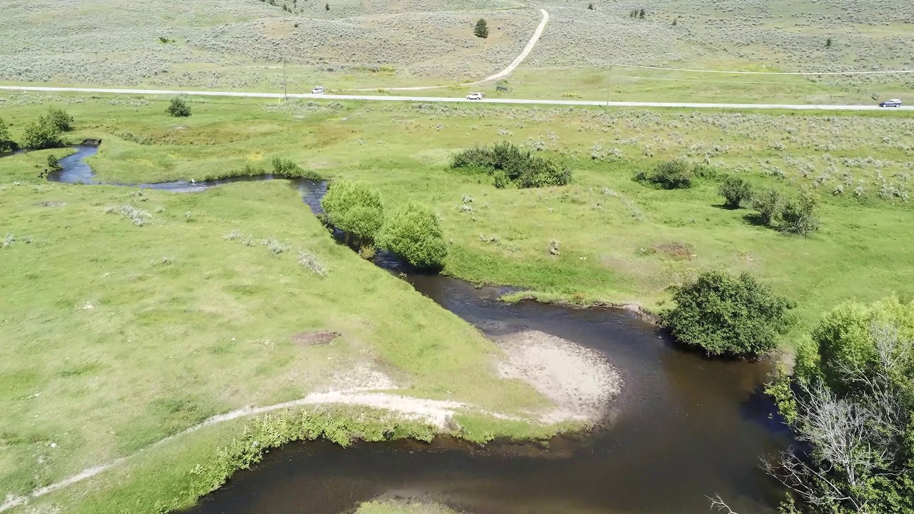 Anafi Drone flight along a creek