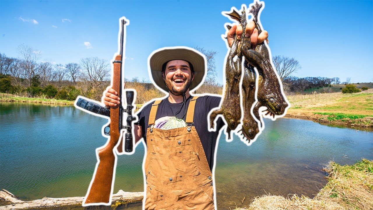 BACKYARD Bullfrog Hunting CATCH CLEAN COOK!!!!