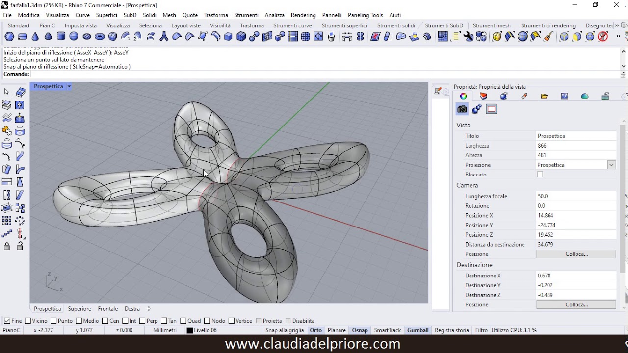 Modellazione Anello con SubD di Rhino 7