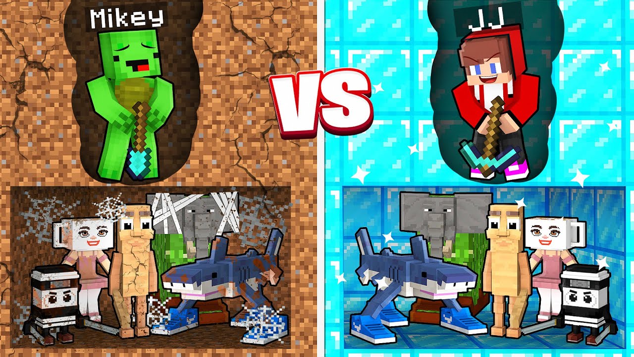 Mikey POOR vs JJ RICH Italian Brainrot Mine Battle in Minecraft (Maizen)
