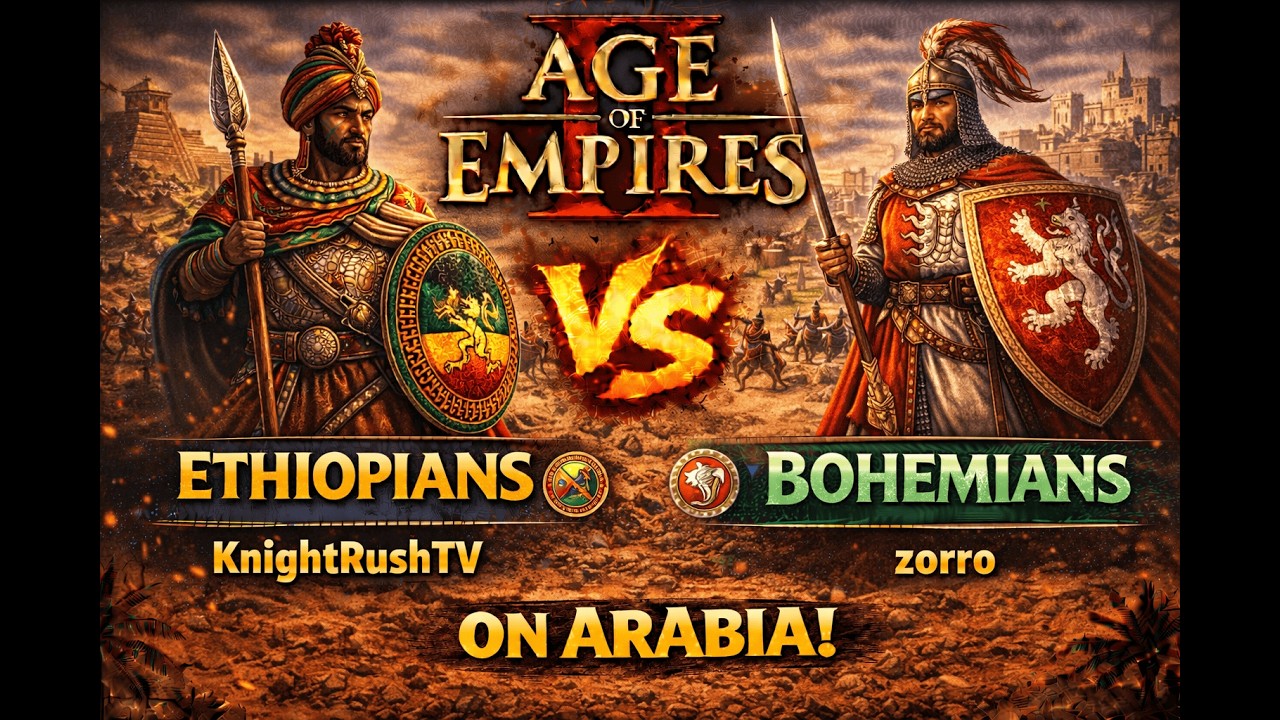 Ethiopians vs Bohemians | 1v1 Arabia | vs zorro | AoE2