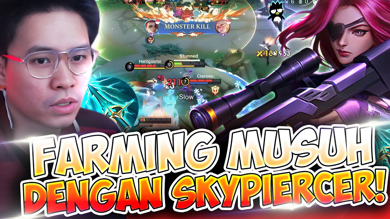 FARMING KOK KE CREEP ? FARMING KE HERO MUSUHLAH PAKE SKYPIERCER !! - Mobile Legends