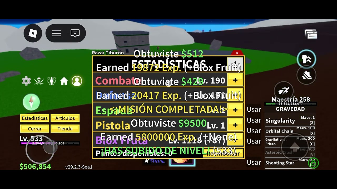 Jugando blox fruits