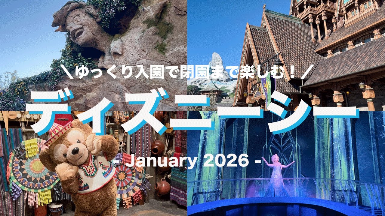 【ディズニーVlog】1DAYパスでゆっくり入園して閉園まで/キャラグリ/ディズニーごはん/ファンタジースプリングス/アナとエルサのフローズンジャーニー/2026 01 DisneySEA