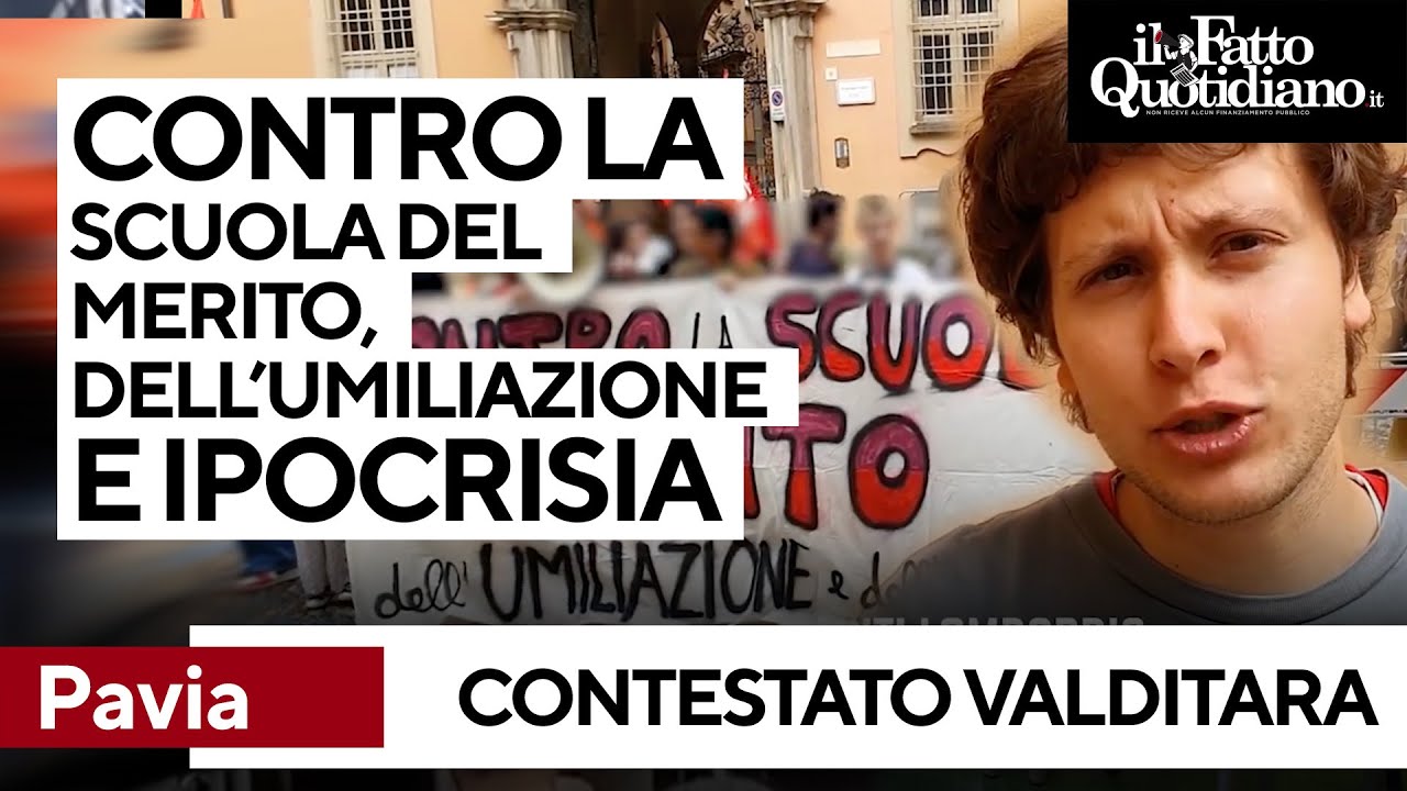 Valditara contestato a Pavia: studenti contro la visita del ministro. “No alla scuola del merito