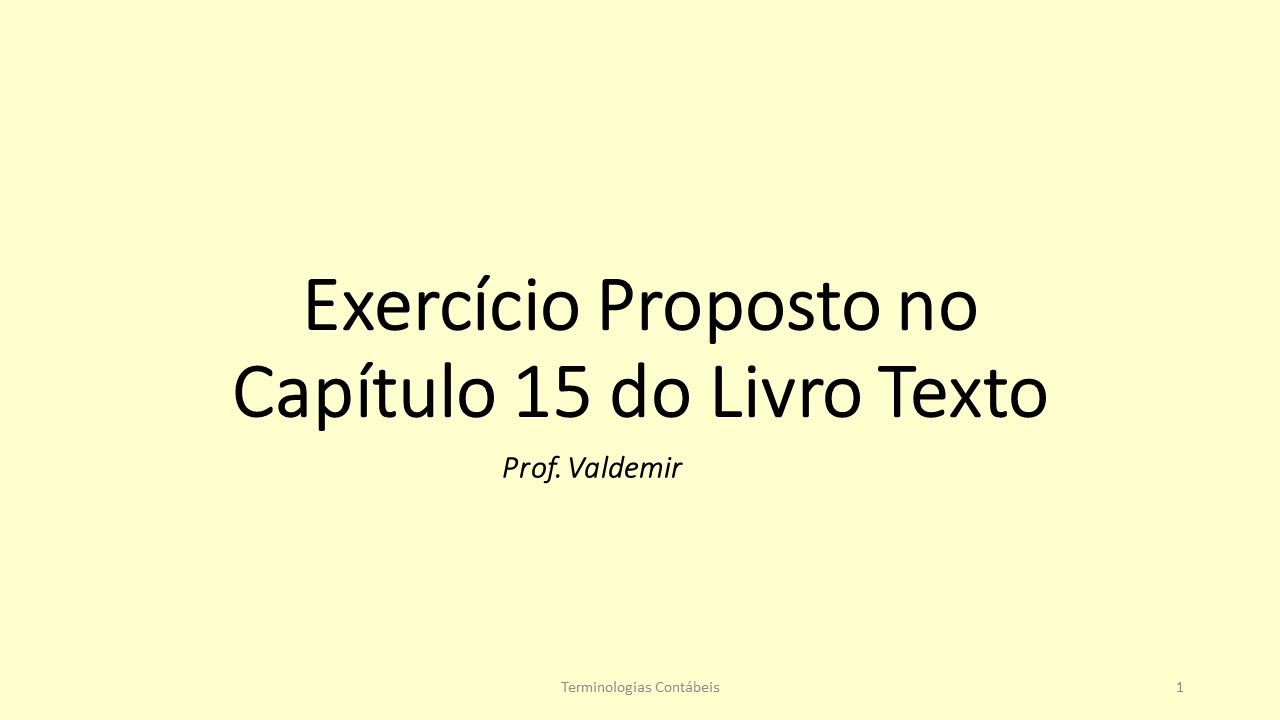 Exercício Proposto Capítulo 15