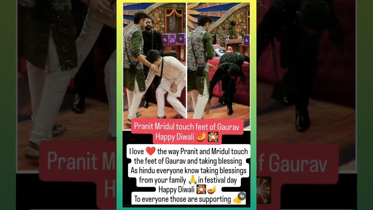 Pranit Mridul touch feet of Gaurav Happy Diwali#biggboss19 #gauravkhanna