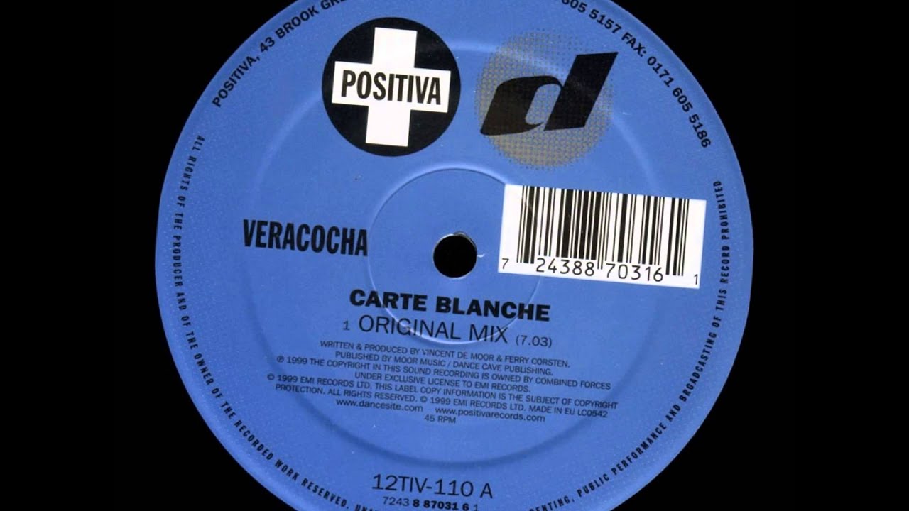Veracocha Carte Blanche (Original Mix) 12 inch Vinyl Rip