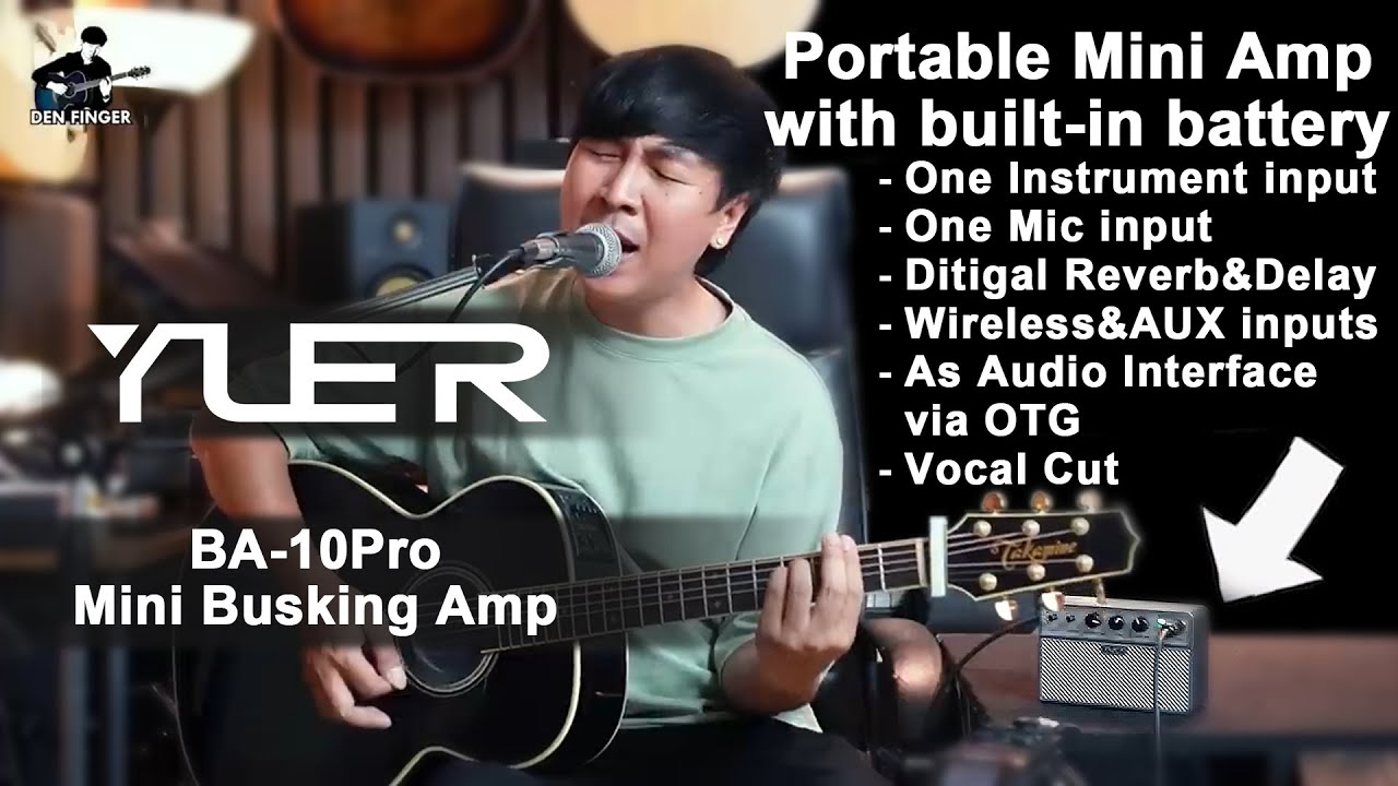 YUER BA-10Pro Mini Busking Amp Introducing & Sound Testing Recording with Acoustic Guitar and Mic