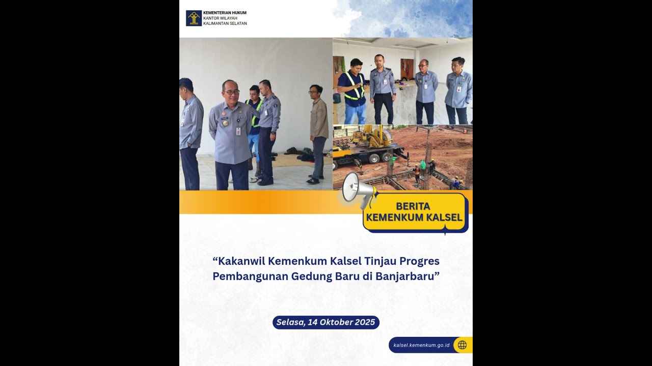 Kakanwil Kemenkum Kalsel Tinjau Progres Pembangunan Gedung Baru di Banjarbaru