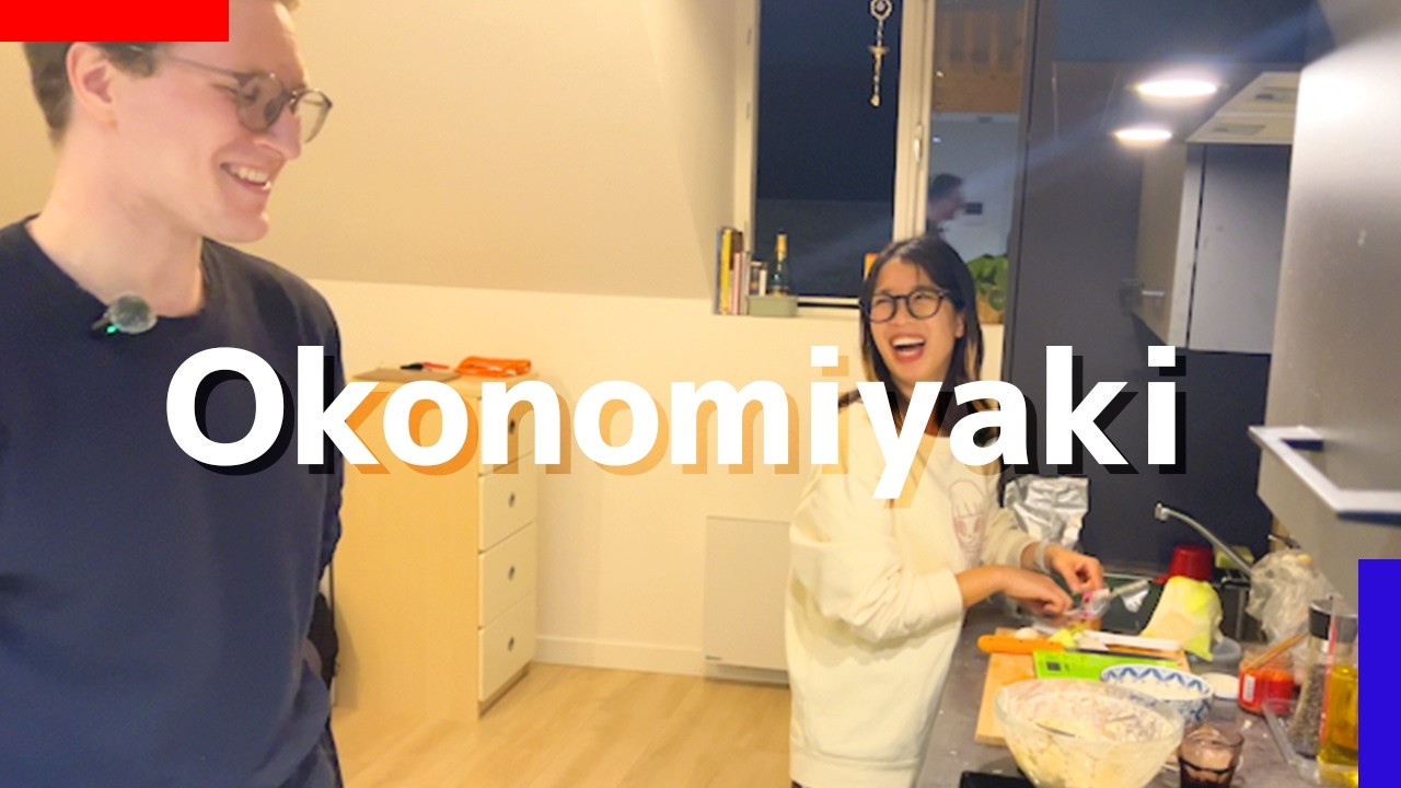オランダ人の友達と家でお好み焼き食べながら日本のワーホリ体験談を聞いた｜海外生活Vlog
