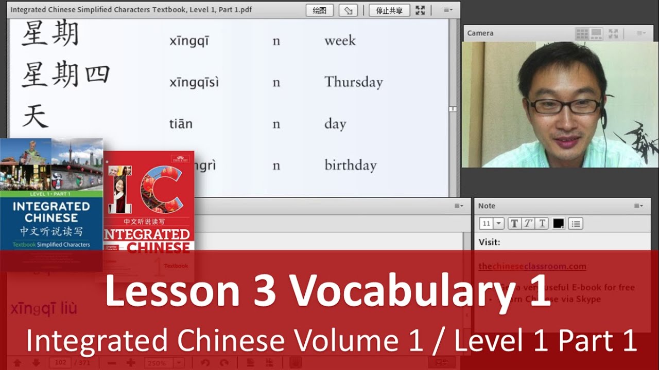 Lesson 3 Vocabulary 1 - Integrated Chinese Volume 1 / Level 1 Part 1 -  Teacher Explanation
