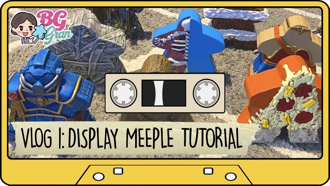 VLOG 1: HOW TO MAKE THOSE DISPLAY MEEPLES FOR BOARD GAME SHELVES - Meeple Tutorial