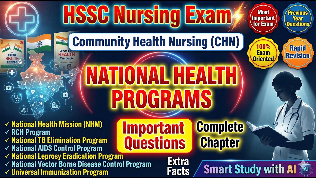 National Health Programs | Community Health Nursing (CHN) | HSSC Nursing Exam | #hssc #nursing #cet