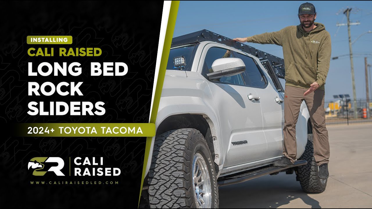 How To Install 2024+ Toyota Tacoma Rock Sliders (Long Bed) | Cali Raised