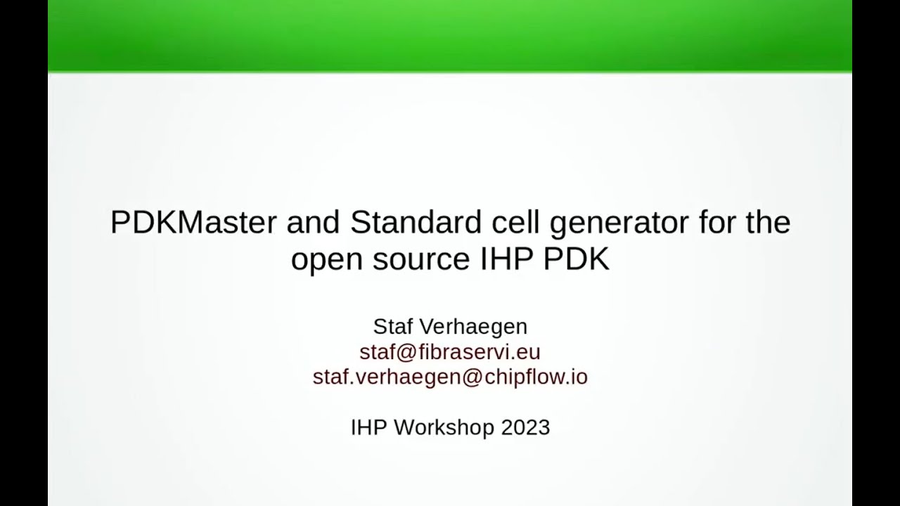 PDKMaster and Standard cell generator for the open source IHP PDK