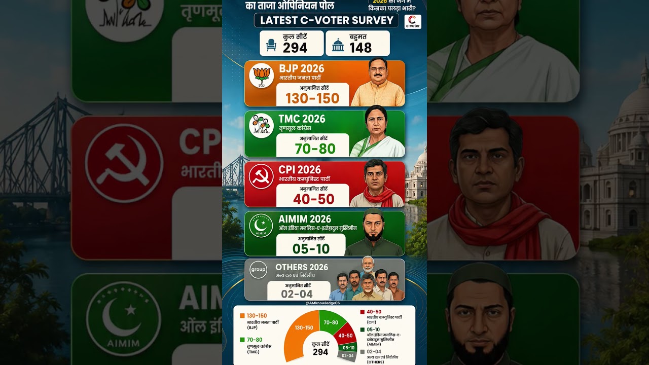 West Bengal Election 2026: Latest C-Voter Survey Shocks Everyone! Who Will Form the Government? 🤔
