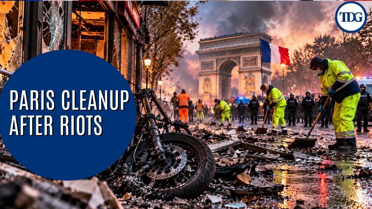 Paris Cleanup Begins After Violent Riots | Burnt Bikes, Smashed Shops and Widespread Damage