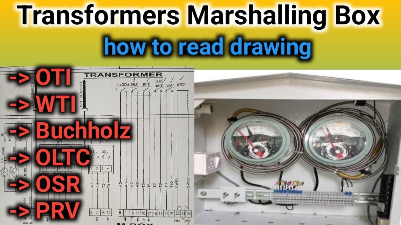 Transformers Marshalling Drawing | Buchholz, wti, oti, oltc, osr, prv