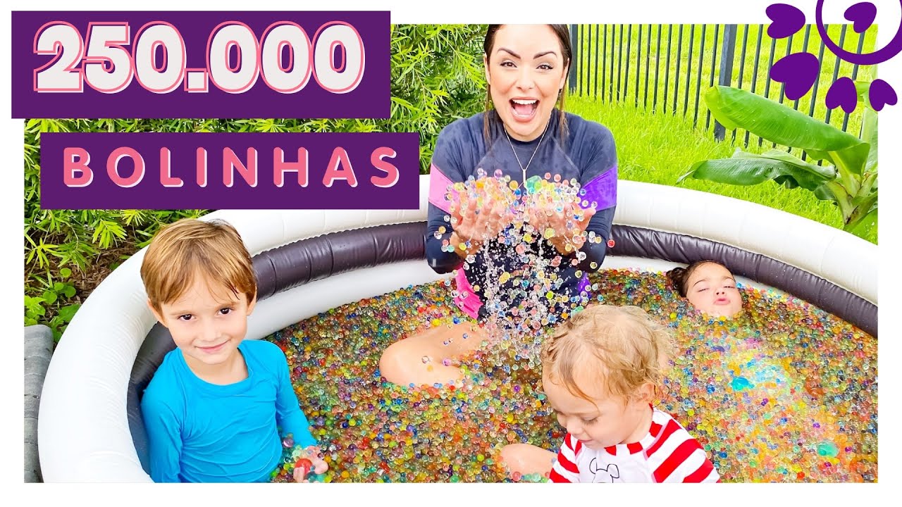 250.000 MIL BOLINHAS DE GEL NA PISCINA COM A VICTORIA, HENRIQUE E CHARLIE - FL&Aacute;VIA CALINA