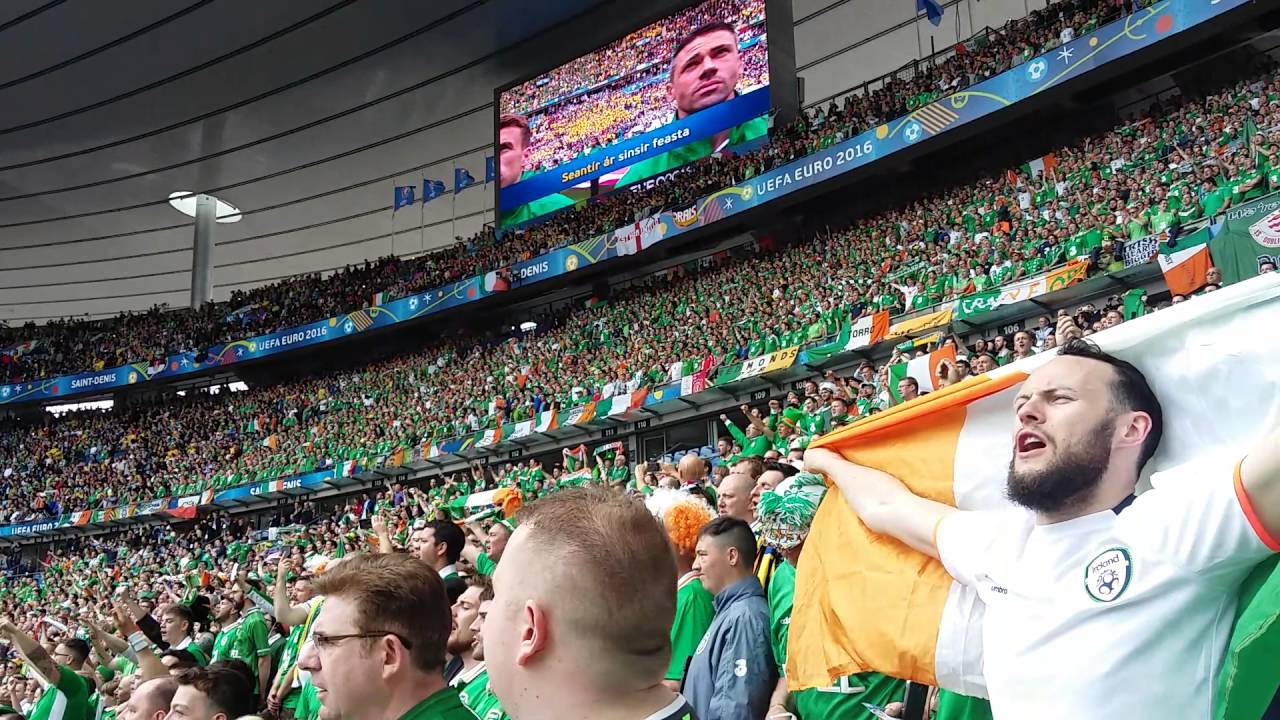 The Fan's View! Ireland v Sweden - Irish National Anthem Euros 2016