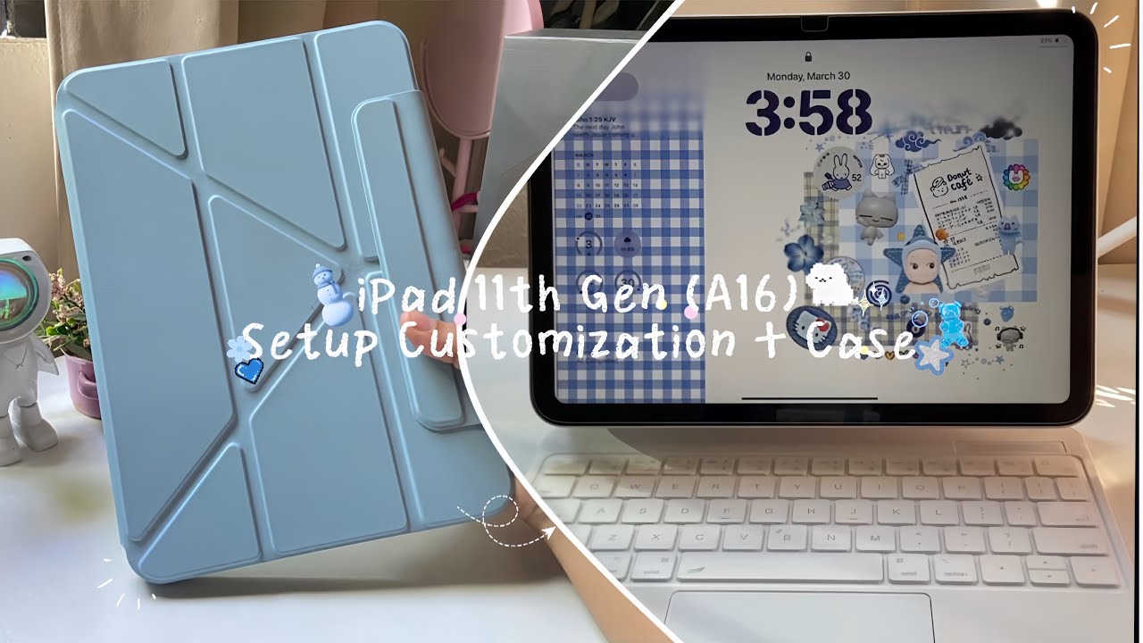  iPad a16 refresh ft. shopee accessories + blue cute themed setup customization 🖥️
